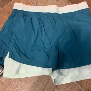 Reebok Teal and Light Mint Athletic Shorts